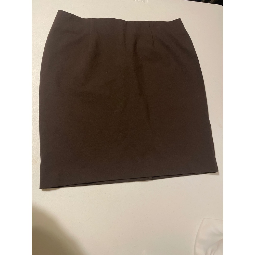 J.Jill Brown Ponte Pencil Skirt Womens Medium Petite Stretch Pull On 1355503P
